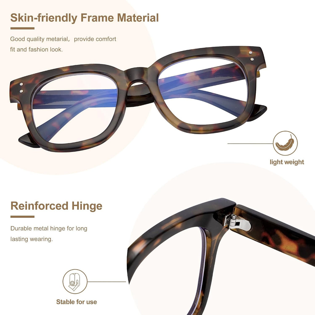 Madison Avenue Women Blue Light Glasses Oversize Blue Light Blocker for Women  Anti Eyestrain & UV Protection Computer Eyeglasses Hanna (Tortoiseshell)