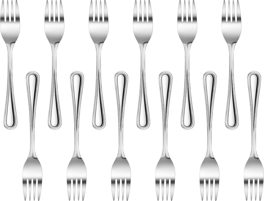 New Star Foodservice 1029734 Bead Pattern  18/0 Stainless Steel  Salad Fork  6.6-Inch Set of 12