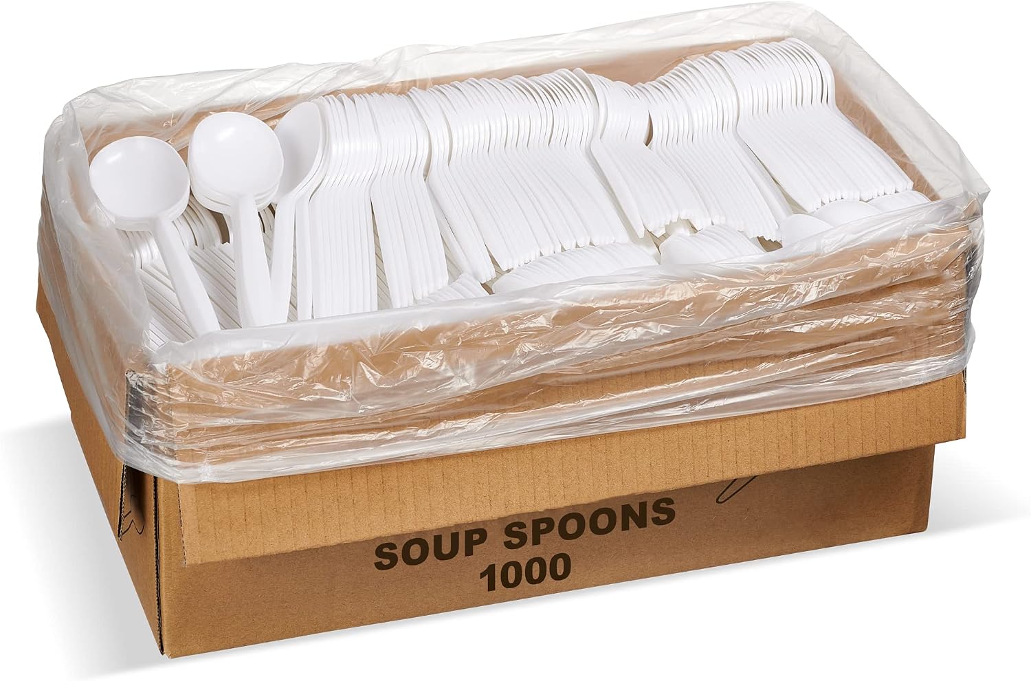 1 000 Plastic Disposable Soup Spoons Bulk White Medium Weight Disposable Silverware Plastic Cutlery Spoons