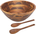 AIDEA Salad Bowls  Wooden Salad Bowls Set  Large Acacia Wood Serving Bowl for Fruits  Salad  12.5" Big Salad Bowl with Serving Utensils