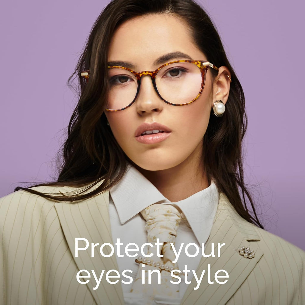 Gaoye Blue Light Blocking Glasses  Retro Round Eyewear Frame Anti Eyestrain Computer Glasses for Women Men (Tea Leopard/Transparent Lens)