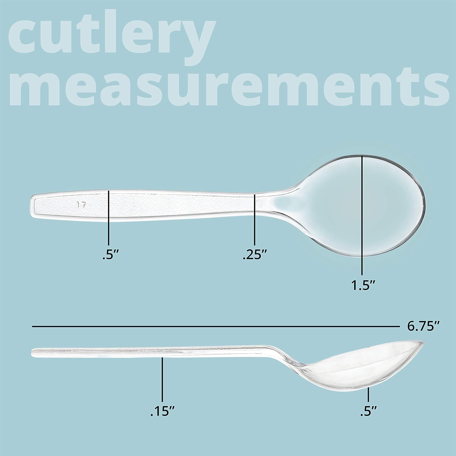 Plasticpro Disposable Clear Plastic Soup Spoons Heavyweight Utensils Pack of 200 Count