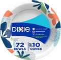 Dixie Small Paper Bowls  10 Oz  72 Count  Microwave-Safe  Soak-Proof  Disposable Bowls Great For Snacks  Dessert  And Light Lunch Meals