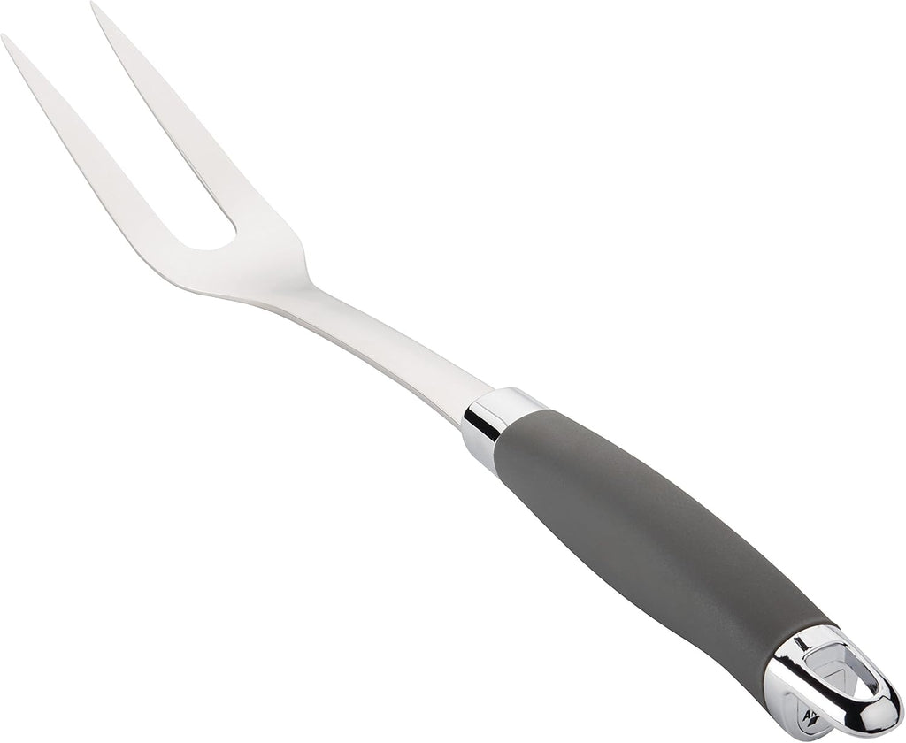 Anolon SureGrip Stainless Steel Meat Fork/Kitchen Tool  13.25 Inch  Gray 46288