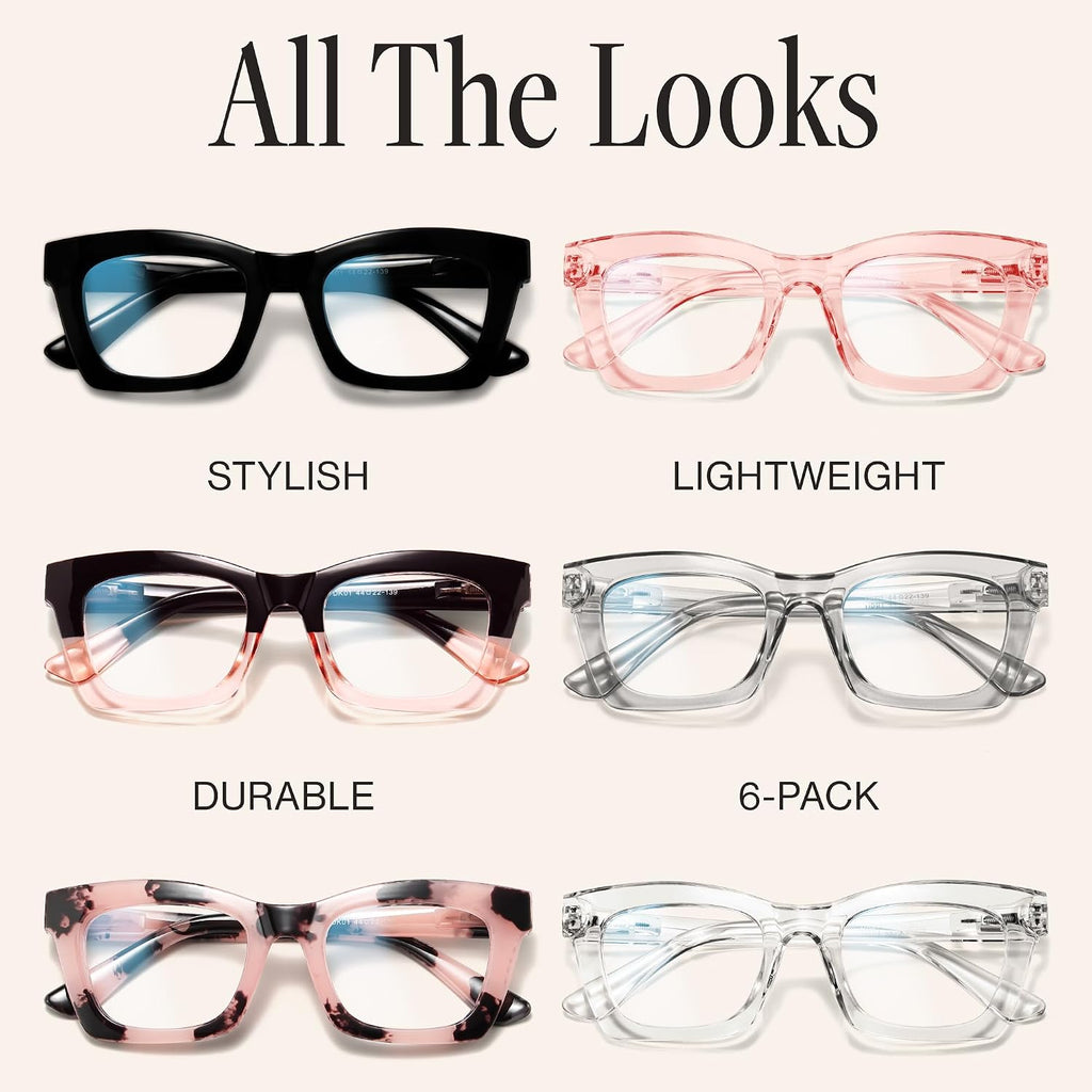 CCVOO 2.5 Oprah Style Reading Glasses for Women  Stylish Eyeglasses  Blue Light Readers for Women  Cheaters