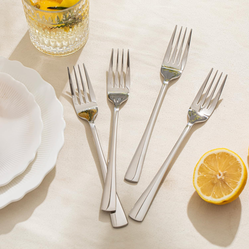 KINGSTONE 12 Piece Dinner Forks Set  18/10 Stainless Steel Forks  Silver Food Grade Fork Set of 12  Metal Forks for Home  Kitchen  Weddings  Parties or Restaurant  Dishwasher Safe-8.18inches