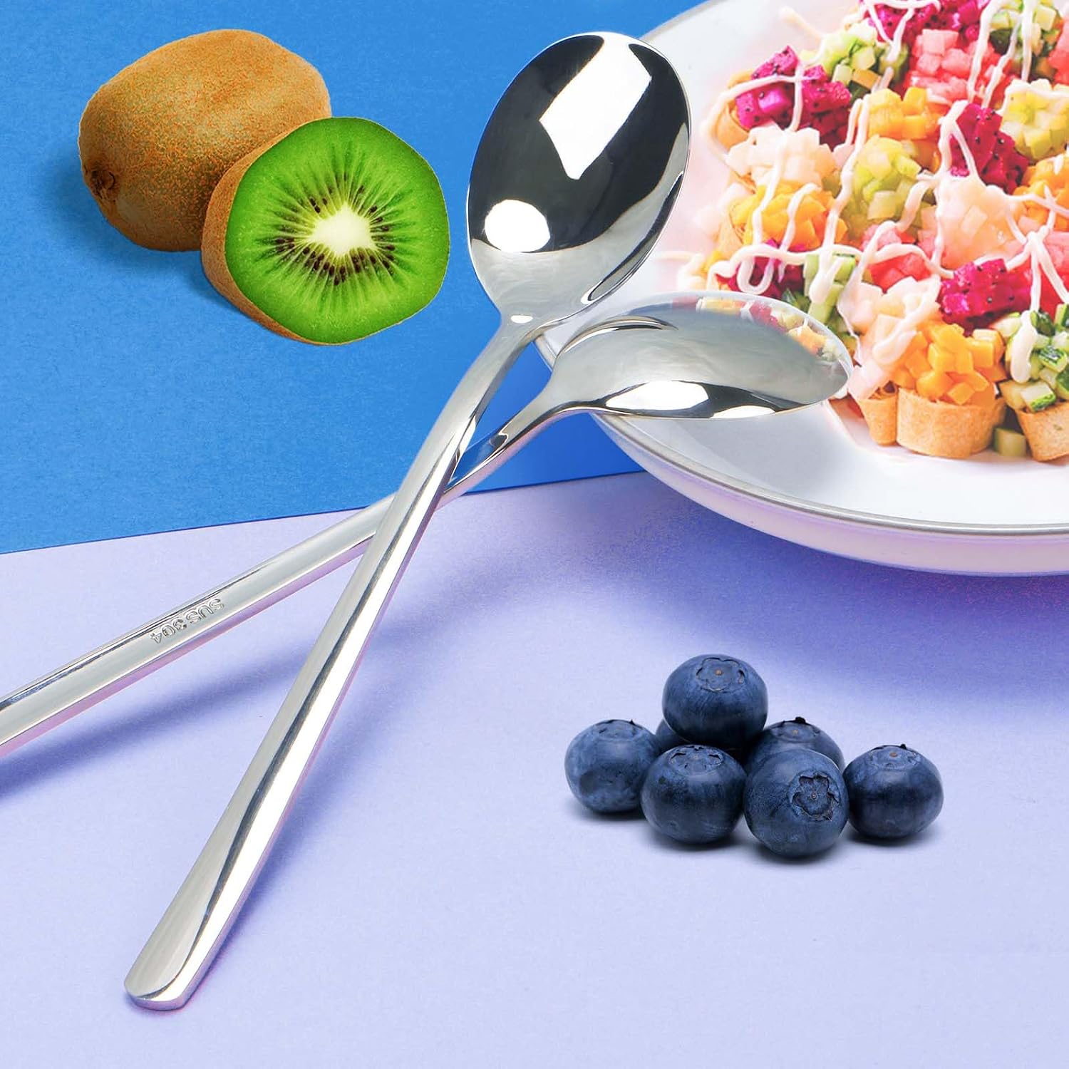 Set of 5 Premium Korean Soup Spoons  8 Inch 18/10 Stainless Steel Long Handle Rice and Asian Spoon for Home  Kitchen  Restaurant  Cafe  Dishwasher Safe