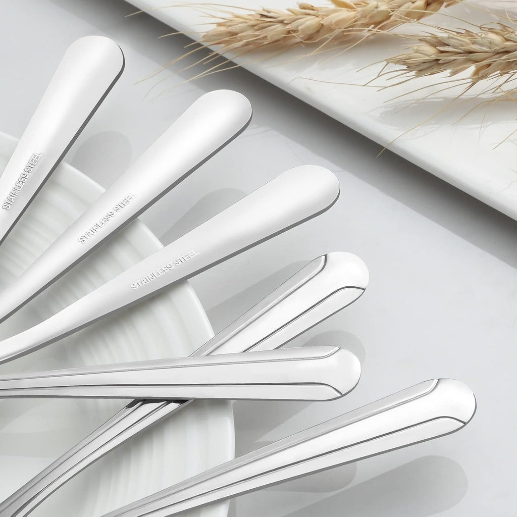 BEWOS 24 Pieces Dinner Forks Set  8.2-Inch Stainless Steel Forks Silverware  Flatware Salad Forks for Home  Kitchen or Restaurant - Mirror Polished  Dishwasher Safe