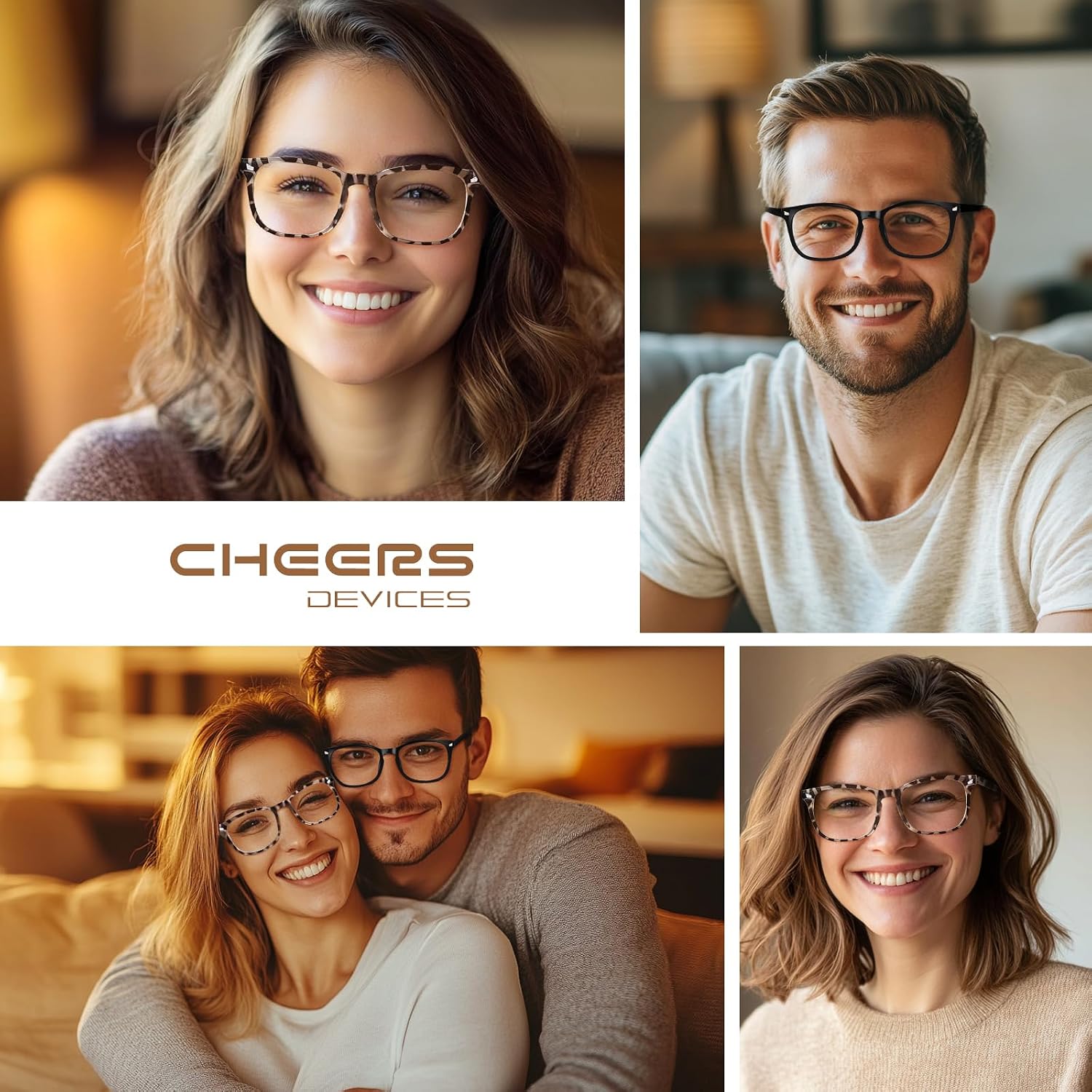 CHEERS DEVICES Reading Glasses for Women Men  Eyeglasses  Blue Light Readers for Men Women  Computer Eye Glasses  Cheaters - 5 Pair (1.5x)