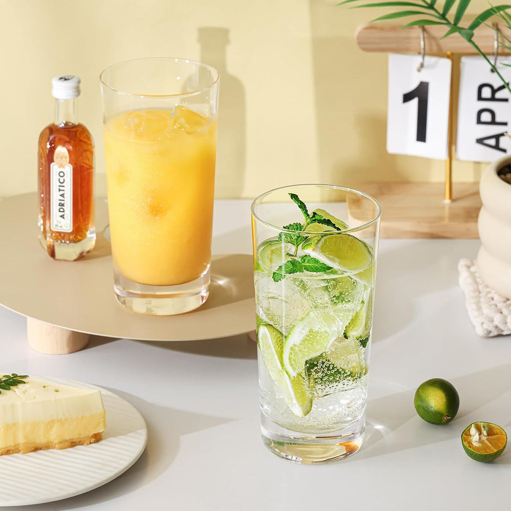Highball Glasses Set of 6  13oz Tall Drinking Glasses  Water Glass for Kitchen  Tom Collins Glasses  Mojito Glass Cups  Cocktail Glasses for Bar Glassware
