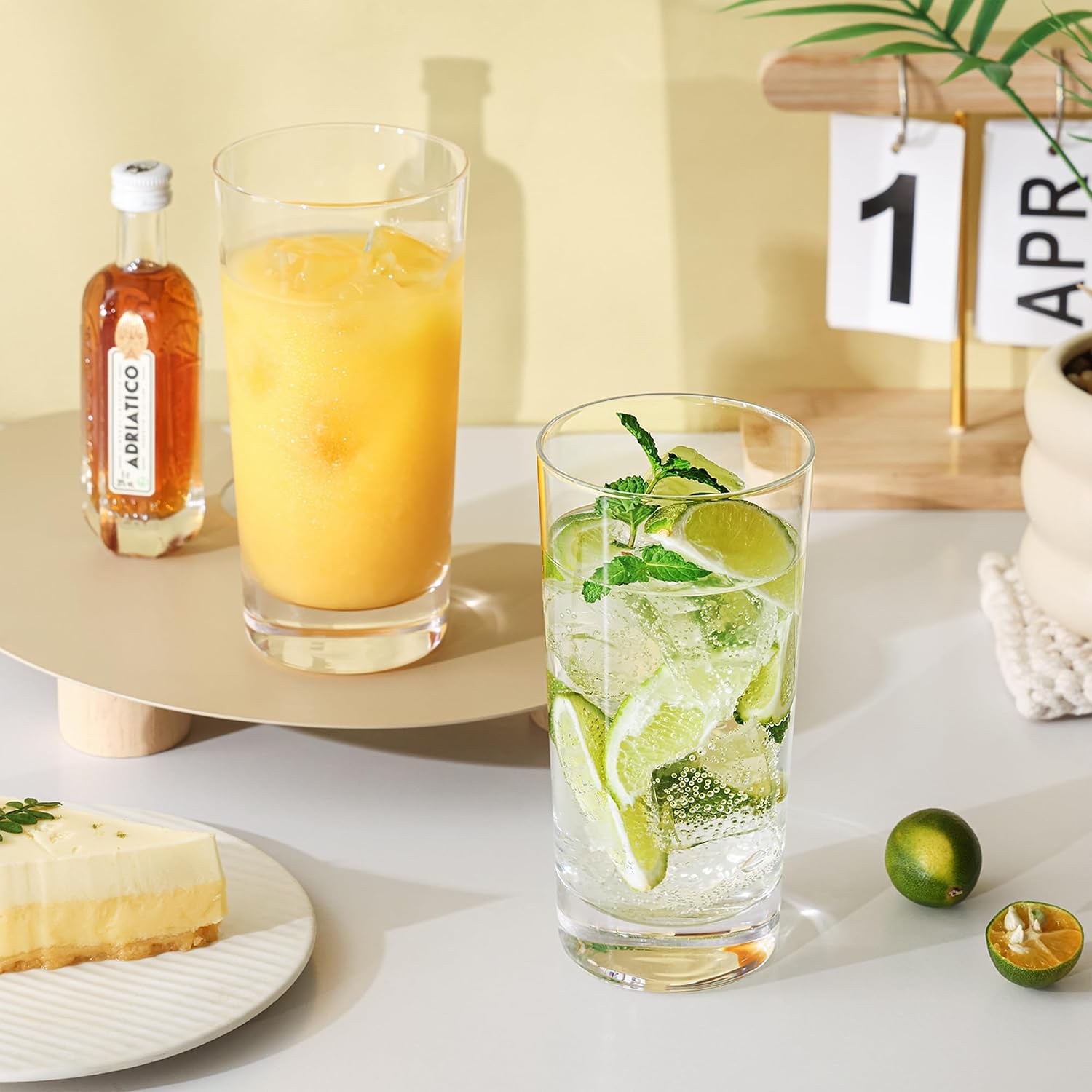 Highball Glasses Set of 6  13oz Tall Drinking Glasses  Water Glass for Kitchen  Tom Collins Glasses  Mojito Glass Cups  Cocktail Glasses for Bar Glassware