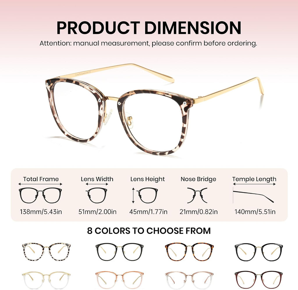 Cyxus Blue Light Glasses for Woman  Reduce Eye Strain Ideal for Office Working  Studying Ultra-Light TR90 for All-Day Comfort