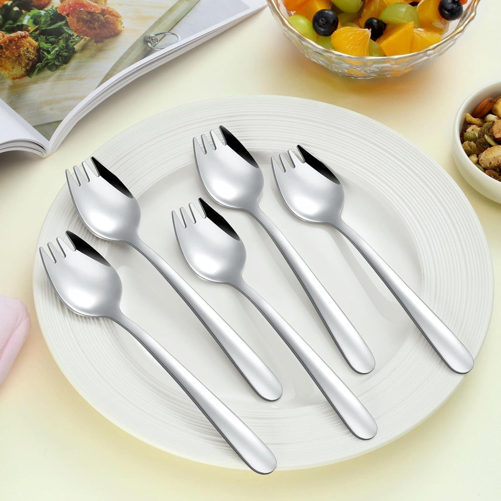 Sporks - 16-Pack Stainless Steel Sporks  7.2 Inch Metal Spork Set for Pasta  Soup  Dessert  Household Use  Camping  Hiking
