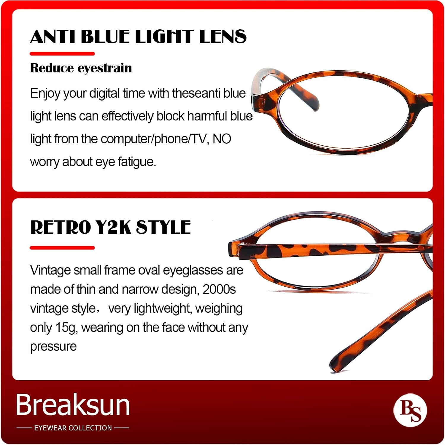 Retro Small Oval Glasses for Women Men 90s Small Face Blue Light Eyeglasses Cosplay Y2K Fake Glasses