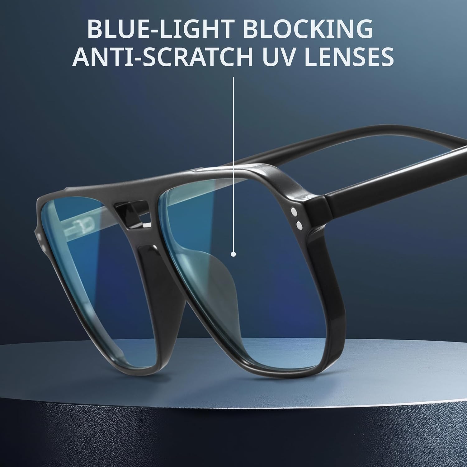 livho Vintage Aviator Blue Light Blocking Glasses  Fashion Oversized Frames with UV Protection Coating  Unisex Design