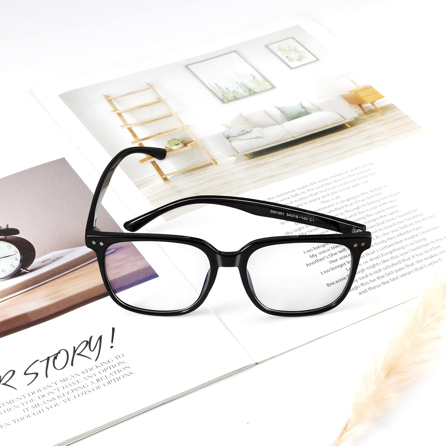 Oversized Square Blue Light Blocking Glasses for Women and Men - Gaming & Computer Anti-Fatigue
