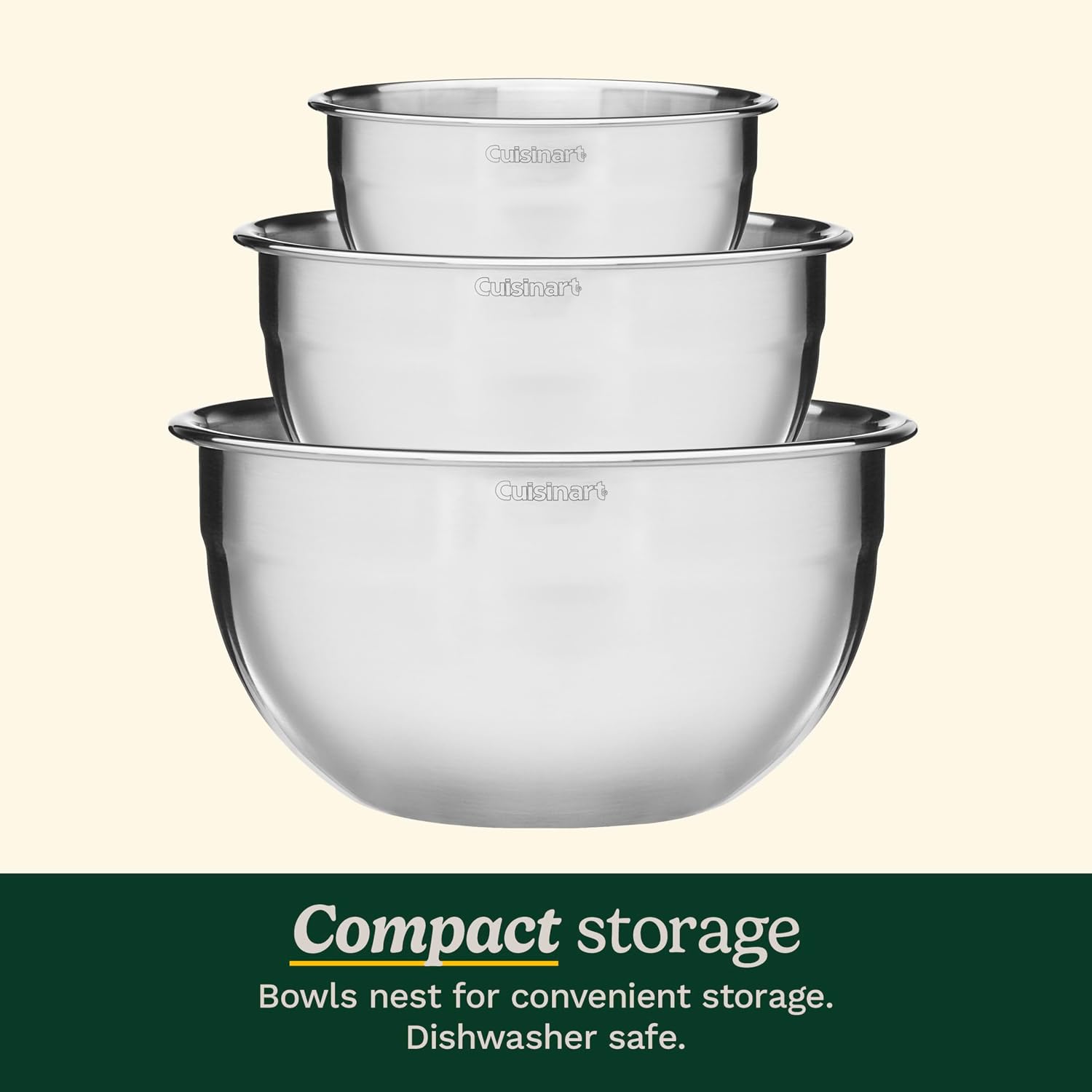 Cuisinart Mixing Bowl Set  Stainless Steel  3-Piece  CTG-00-SMB