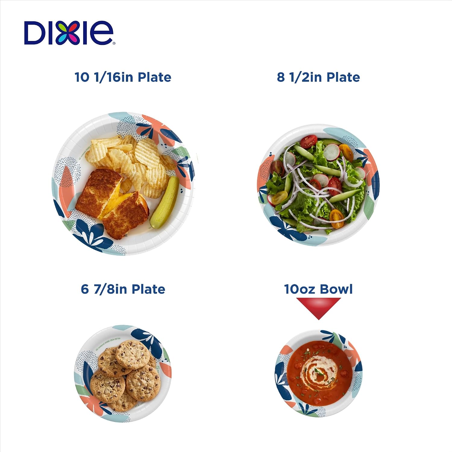 Dixie Small Paper Bowls  10 Oz  72 Count  Microwave-Safe  Soak-Proof  Disposable Bowls Great For Snacks  Dessert  And Light Lunch Meals
