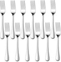 E-far Salad Forks Set of 12  Stainless Steel Small Appetizer Dessert Forks  Mirror Finish & Dishwasher Safe  6.7-Inch