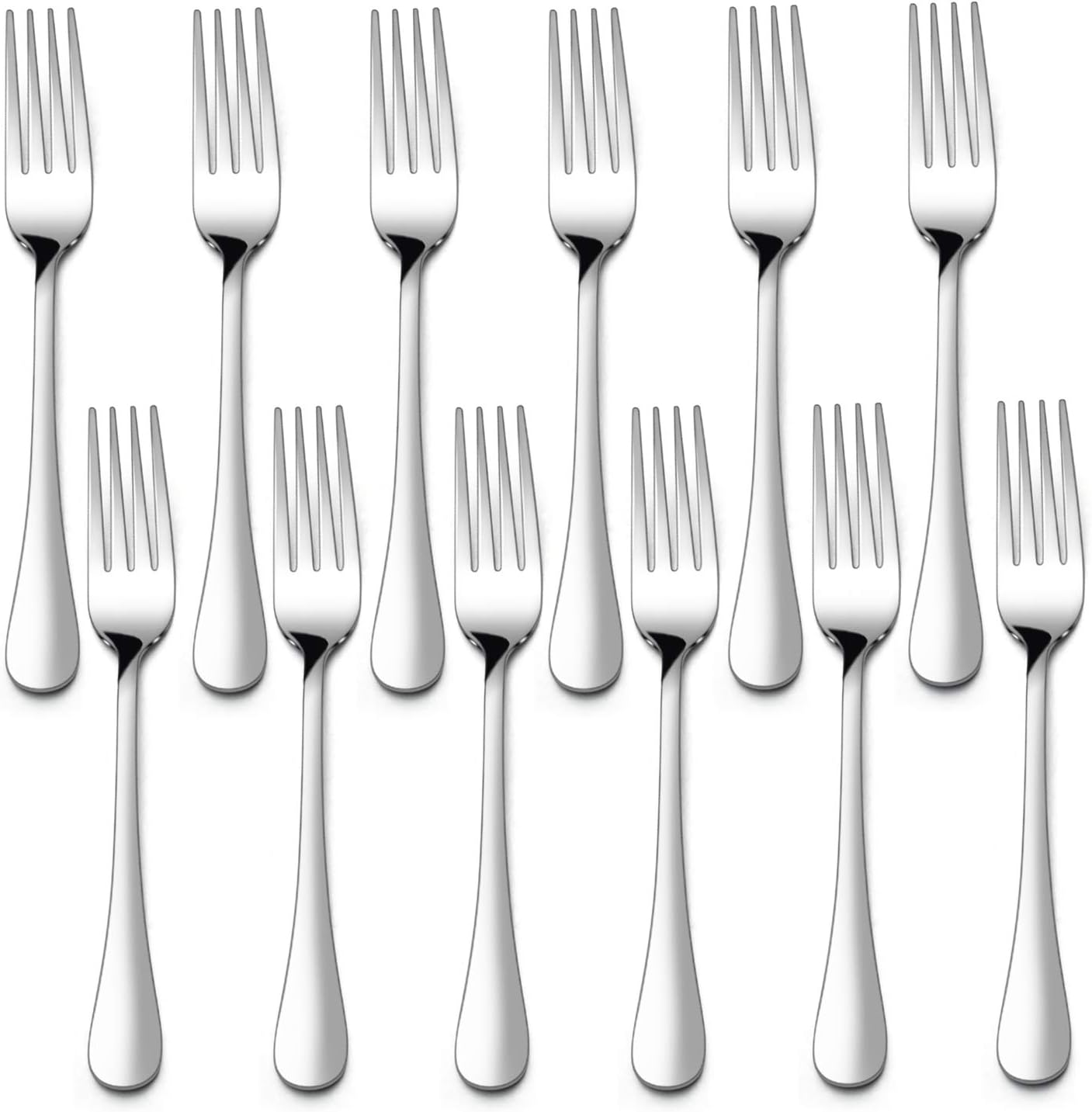 E-far Salad Forks Set of 12  Stainless Steel Small Appetizer Dessert Forks  Mirror Finish & Dishwasher Safe  6.7-Inch