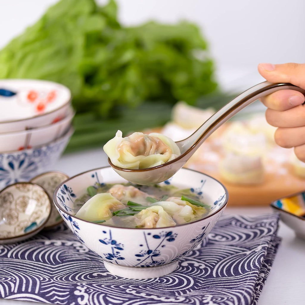 4 pieces Hand-crafted Japanese style Ceramic Soup Spoon(gift boxes including)