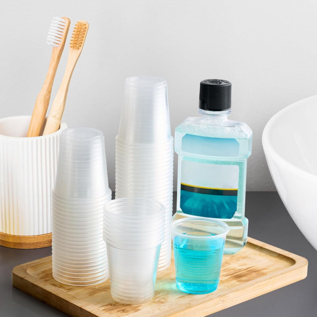 1200Pack 3oz Plastic Cups Disposable Mouthwash Cups 3 Ounce Small Clear Tumblers for Tasting  Drinking and Party