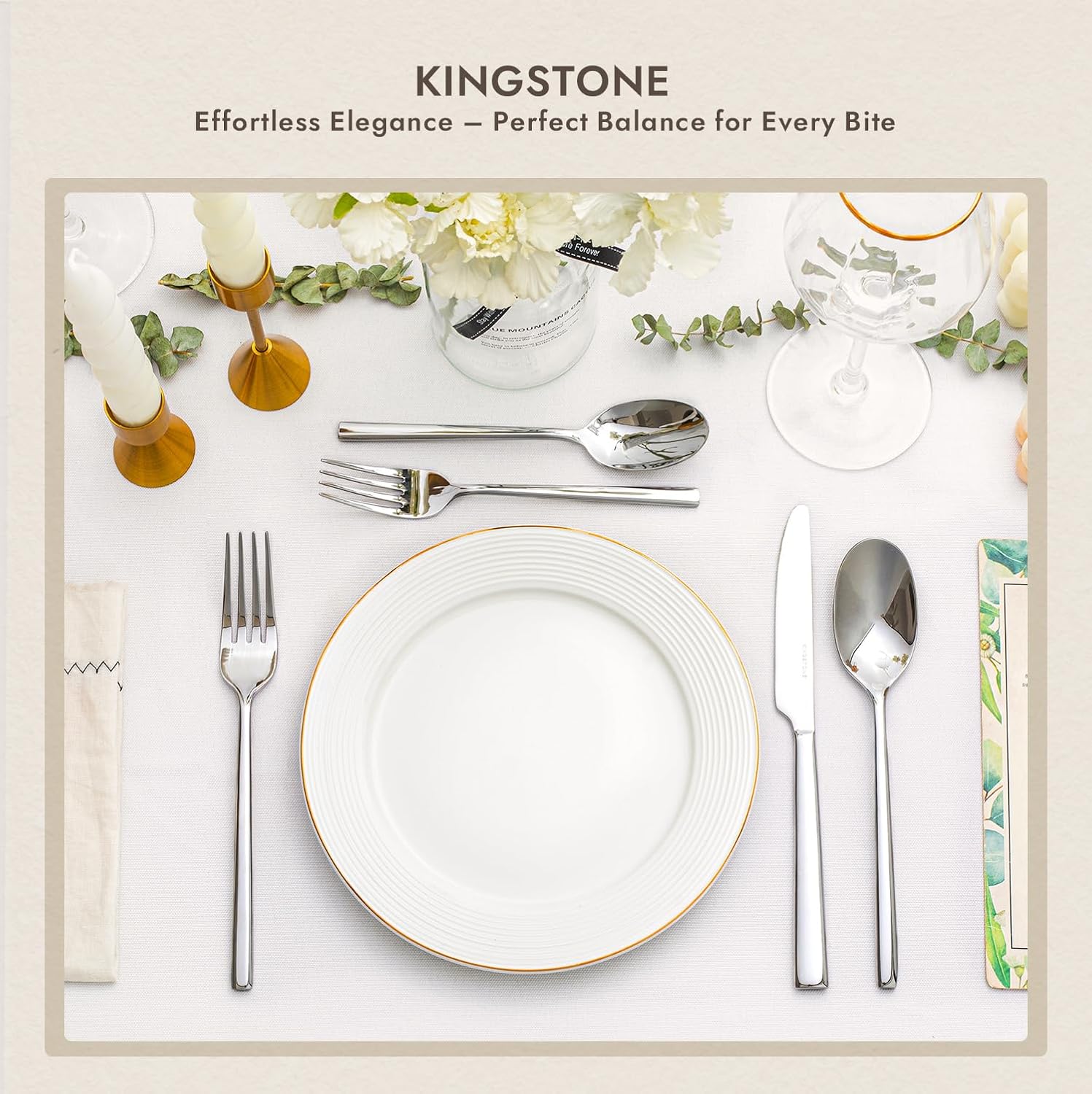 KINGSTONE Dinner Forks Set  4-Piece Silverware Flatware Cutlery Dessert Forks (8.3-Inch)  Forged Food-Grade Stainless Steel  Mirror Finish & Dishwasher Safe  Use for Kitchen  Home  Wedding  Party