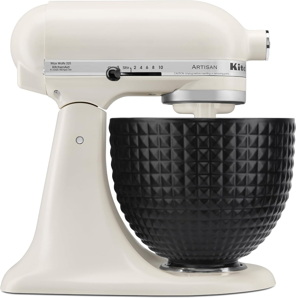 KitchenAid 5 Quart Black Studded Ceramic Bowl 4.5 or 5 Q Tilt-Head Stand Mixers  KSM2CB5LS
