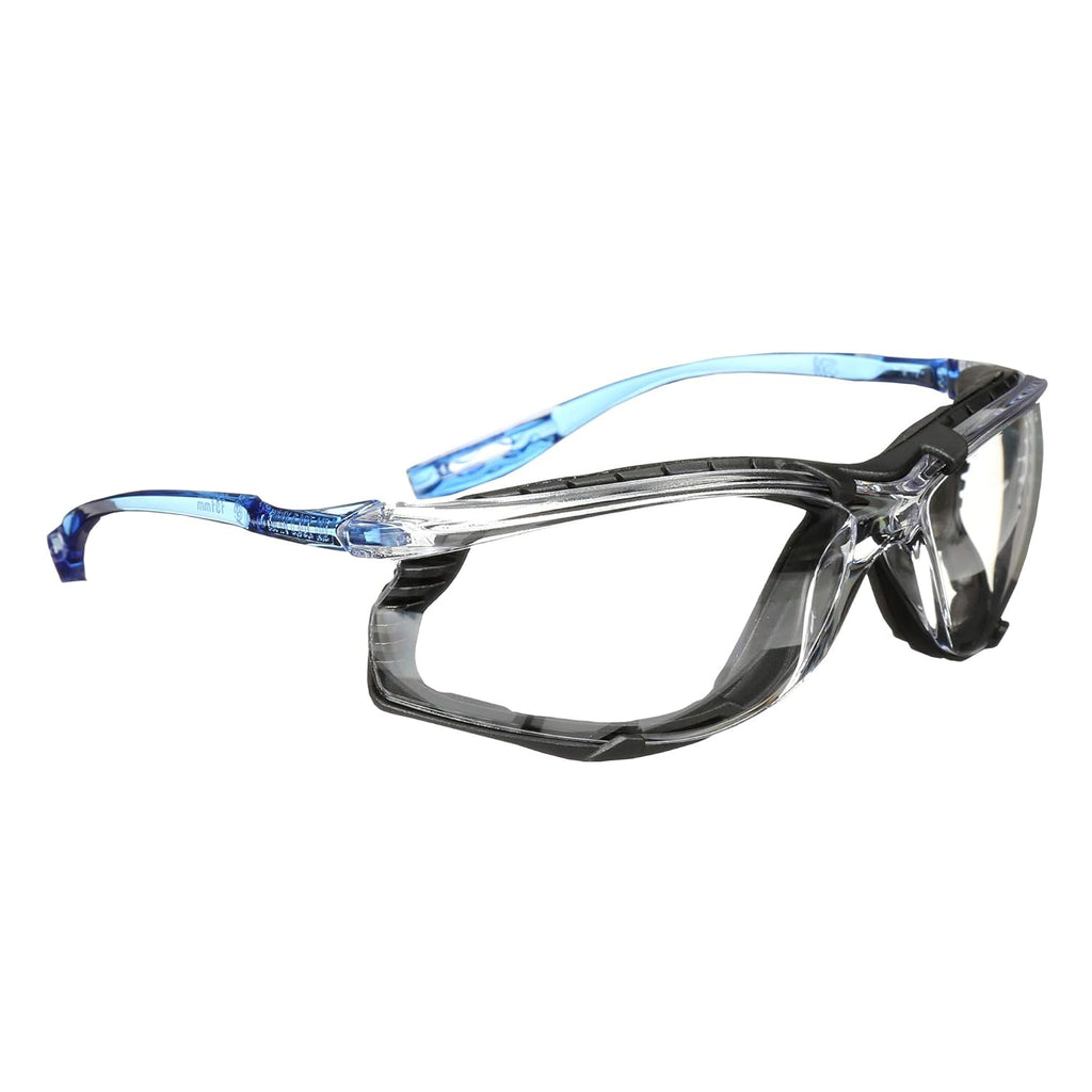 3M Safety Glasses  Virtua CCS  ANSI Z87  Anti-Fog  Clear Lens  Blue Frame  Corded Ear Plug Control System  Removable Foam Gasket
