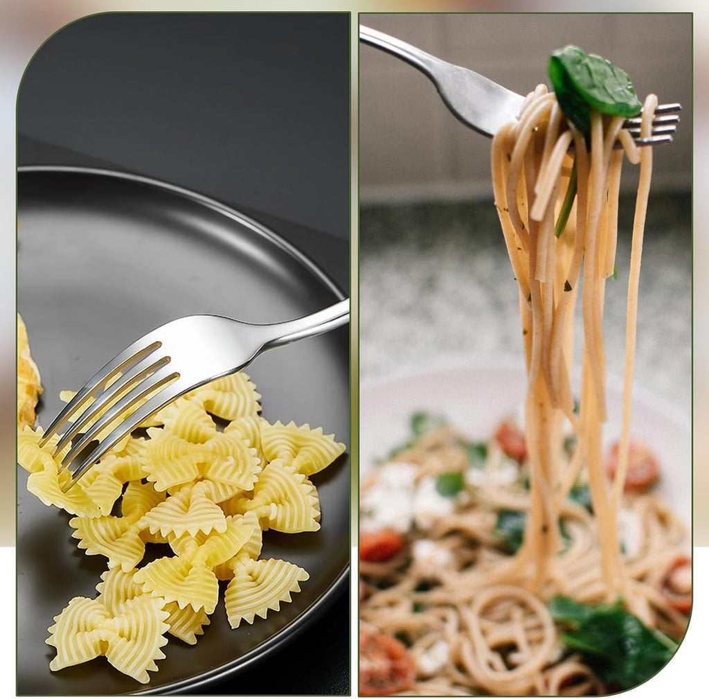 48 Pcs Dinner Stainless Steel Forks Set 8.2 Inch Silverware Forks Bulk Metal Salad Mirror Polished Forks for Dessert  Home  Kitchen  Restaurant