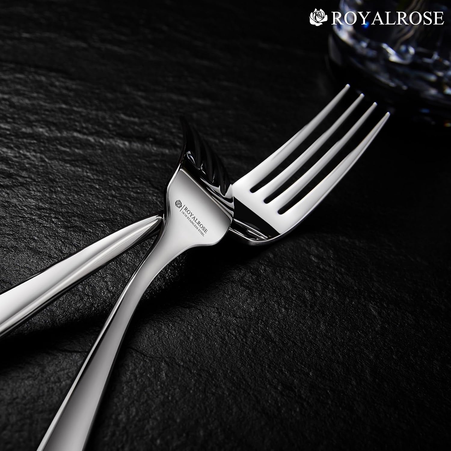 Royalrose Alexander Fine Forks  Set of 4  18/10 Stainless Steel  Well Made  Dishwasher Safe  Heavy Duty Fork (8.1" Dinner Fork)