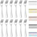 Evanda Dessert Forks Set of 12 Pack  5.62" Stainless Steel Pastry Fork  Appetizer Fork for Fruit  Cake  Cheese  Party Trips  Cafes  Restaurants  Easy To Clean  Dishwasher Safe