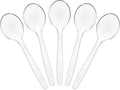 Plasticpro Disposable Clear Plastic Soup Spoons Heavyweight Utensils Pack of 200 Count