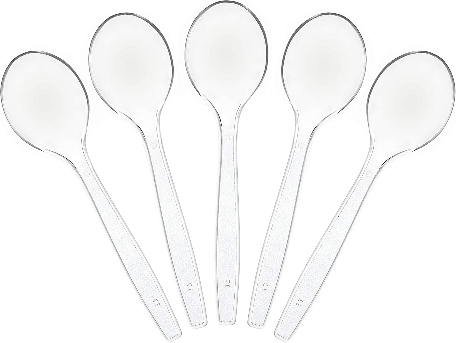 Plasticpro Disposable Clear Plastic Soup Spoons Heavyweight Utensils Pack of 200 Count