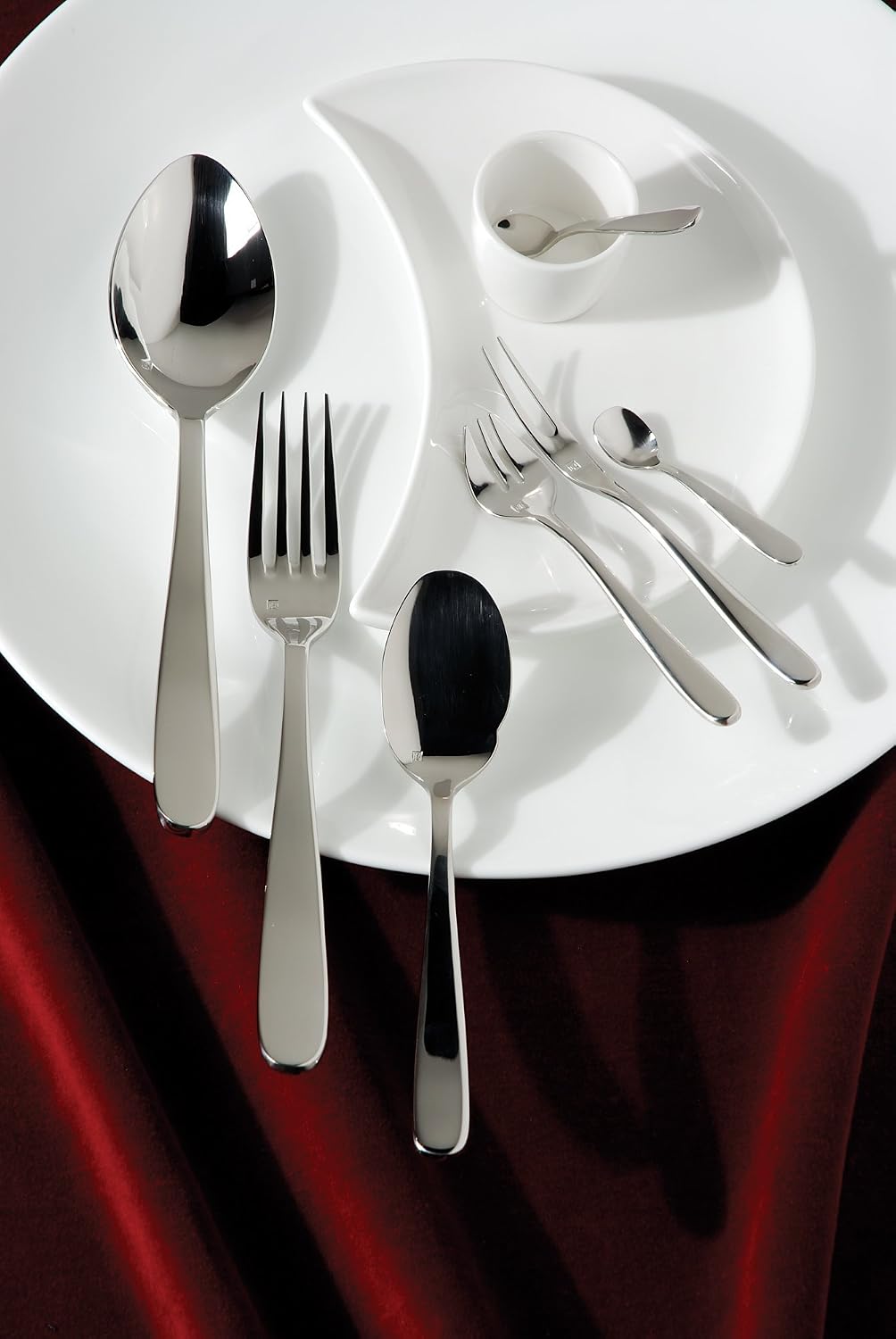 Fortessa Grand City 18/10 Stainless Steel Flatware Salad/Dessert Fork  Set of 12 Silver