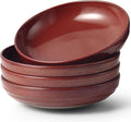 HAPPY KIT 9'' Pasta Bowls  42oz Pasta Bowls Set of 4  Large Salad Bowl  Ceramic Serving Bowls Double Reactive Glaze  Ideal for Housewarming  Festivals  Microwave Safe (Dark Ruby)