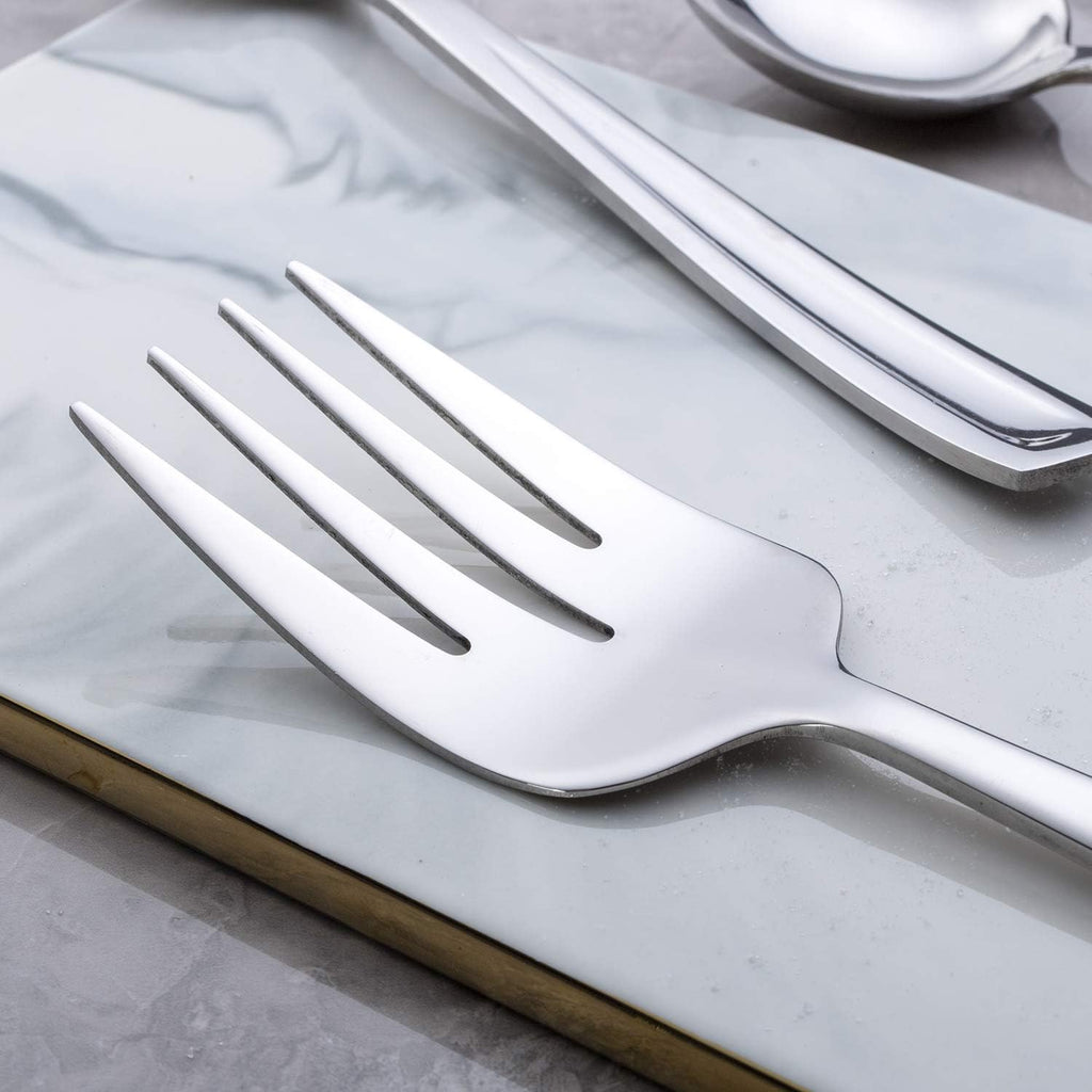 GoGeiLi Stainless Steel Large Serving Fork Set  9.5-inch Big Serving Fork for Party  Banquet  Buffet  Dishwasher Safe  Set of 3