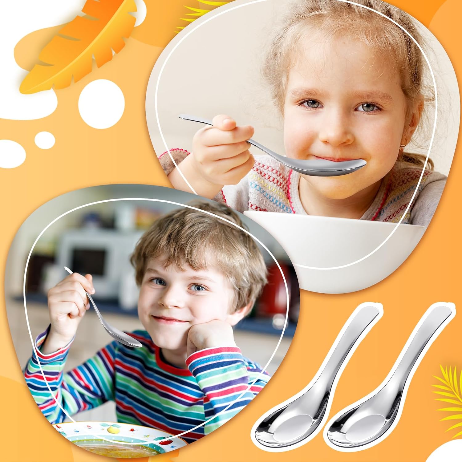 Tioncy 50 Pcs Stainless Steel Soup Spoons Mirror Polished Asian Soup Spoons for Bouillon Dessert Cereal Ramen Pho Wonton Dumpling Noodles