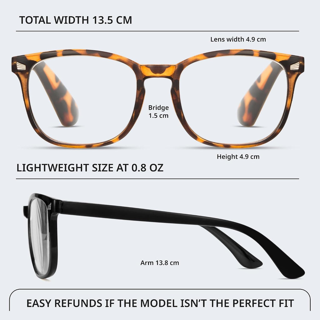 BLS BLUES Reading Glasses for Women for Home  Office & Driving - HD Clear Readers with Blue Light Blocking Protection