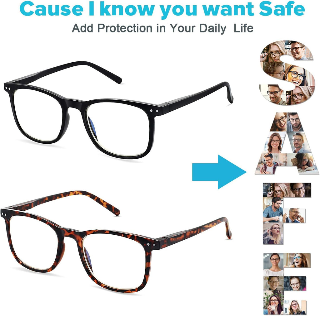AOSM Blue Light Glasses for Men & Women Gaming glasses Anti-Glare UV400 Protection Blue Light Blocking to Relieve Eye Strain