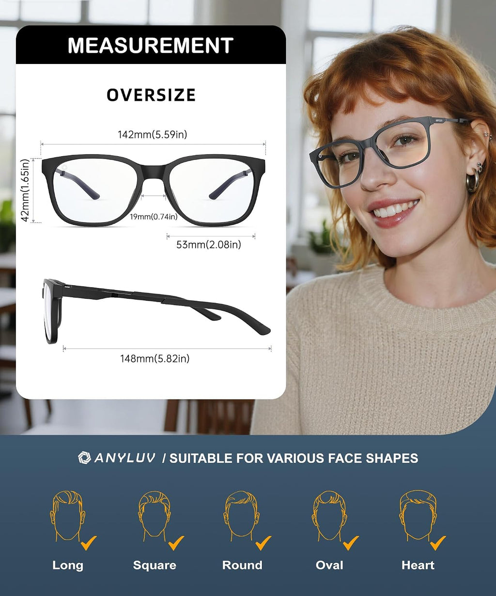 ANYLUV Blue Light Glasses for Men  Lightweight Computer Gaming Glasses  Stylish Anti Eyestrain Blue Light Blocking Men
