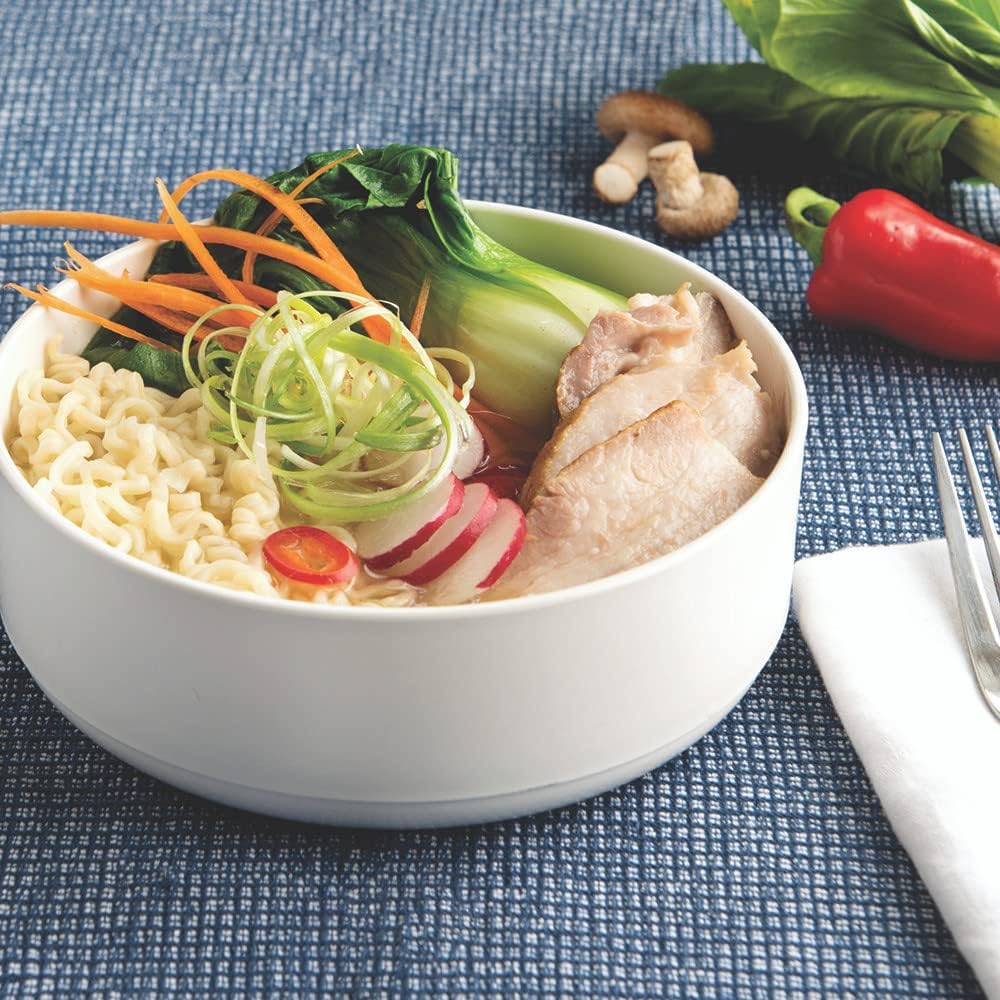 Nordic Ware Soup or Salad Bowl  Set of 2  White  Microwave Safe Polypropylene