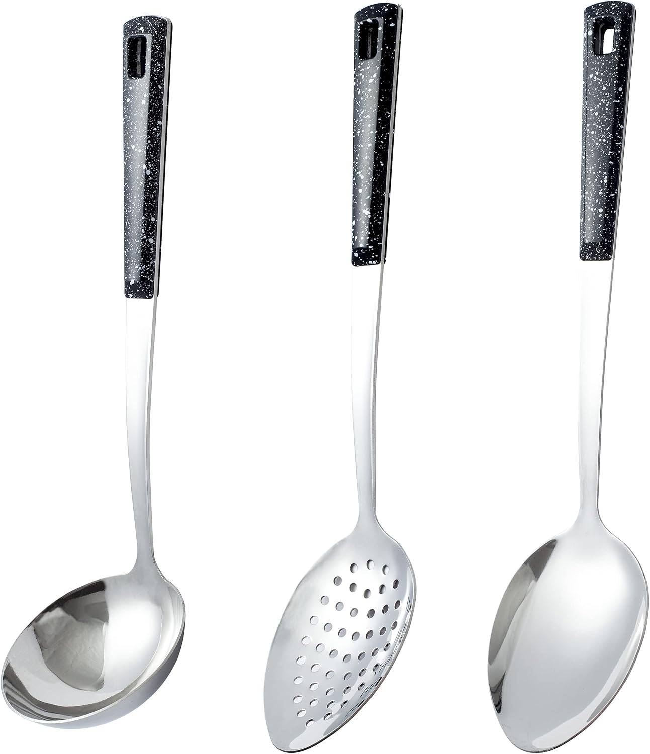 3-Piece Stainless Steel Serving Spoons Set with Slotted Spoon  Serving Spoon and Perforated Spoons  soup ladle kitchen cooking utensils set
