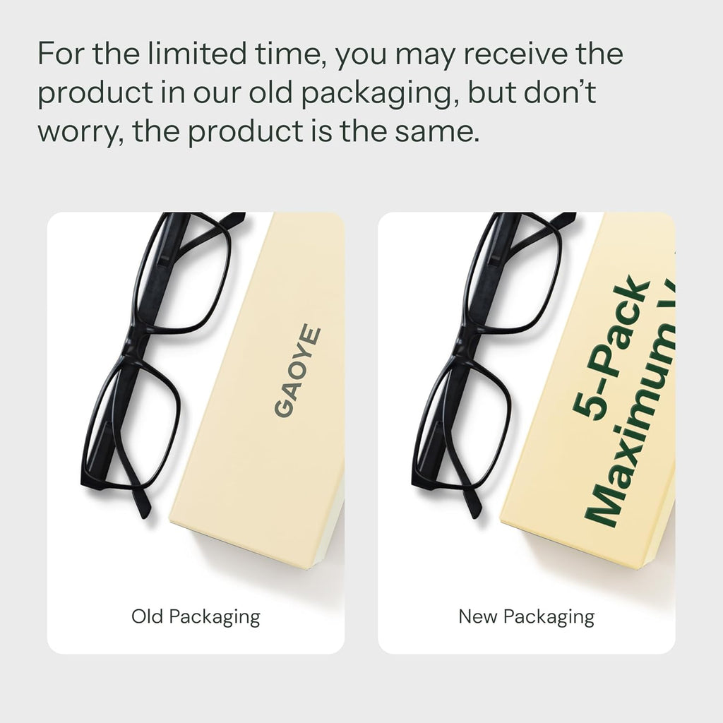 Gaoye 2.75 Professional Reading Glasses for All Day - Computer Readers with Blue Light Protection - Value Pack