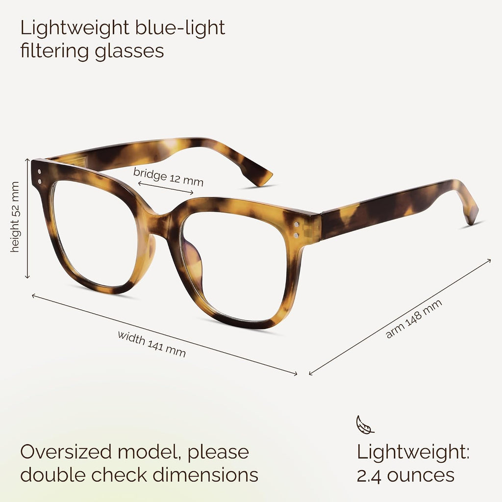 miyya Blue Light Glasses for Women & Men – Oversized UV & Blue Light Blocker Chunky Frames  All-Day Comfort  Stylish Eyewear