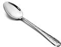 E-far 12-Piece Stainless Steel Hammered Dinner Spoons Set  Modern Silver Large Soup Spoons for Home  Kitchen  Restaurant  Round Edge & Mirror Polished  Dishwasher Safe - 7.9 Inches