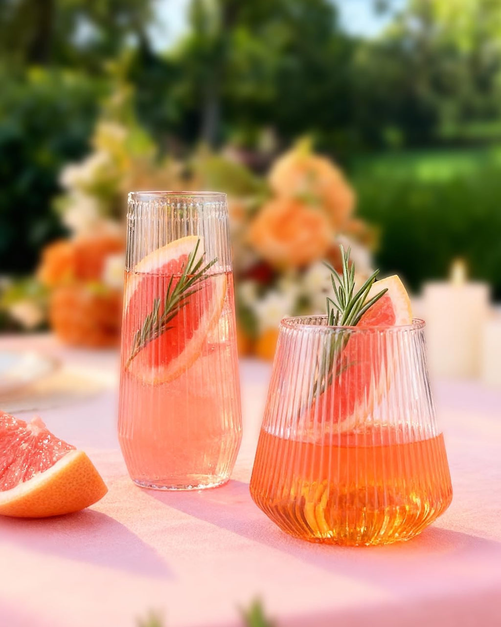 BESTSTAR 48 Pack Disposable Ribbed Origami Ripple Plastic Glasses Set - 24 9 OZ Stemless Champagne Flutes & 24 12OZ Cups  BPA-Free Shatterproof Clear Drinkware for Weddings  Parties & Events (Clear)