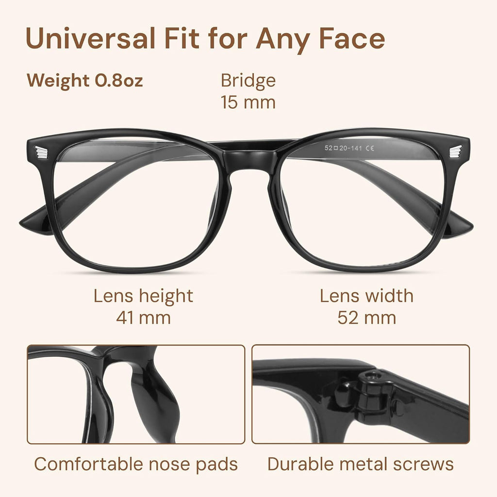 Gaoye Stylish Blue Light Glasses for Woman - Computer Glasses for Blue Light Blocking - Lightweight Frames - 3 pack