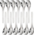 12 Pack Stainless Steel Soup Spoons  Premium Mirror Polished Chinese Dinner Spoons  Heavy Weight Table Spoon with Ergonomic Handle for Bouillon  Ramen  Pho  Wonton  Rice  Dishwasher Safe