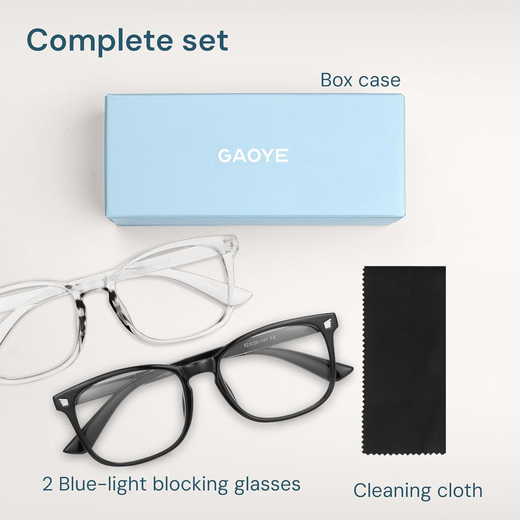 Blue Light Blocking Glasses - Fashion Square Eyeglasses  Anti UV Ray Computer Gaming Glasses Blue Blockers for Women/Men